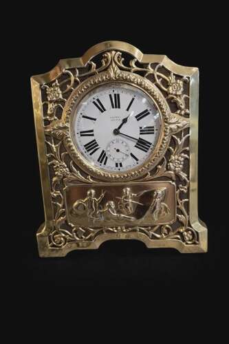 Asprey & William Comyns Antique Silver Travel Mantel Watch Clock Stand 1903