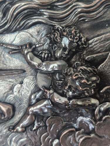 Antique Silver Plate Repoussé Charger by Elkington and Co. 1868