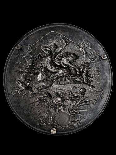 Antique Silver Plate Repoussé Charger by Elkington and Co. 1868