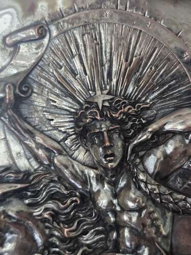 Antique Silver Plate Repoussé Charger by Elkington and Co. 1868