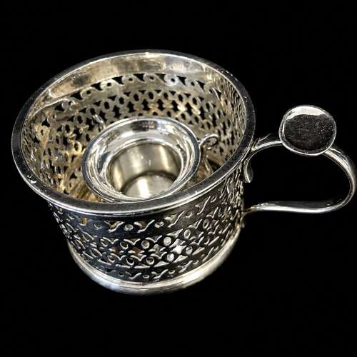 1897 Antique Solid Sterling Silver Go To Bed Candlestick Chamber Stick