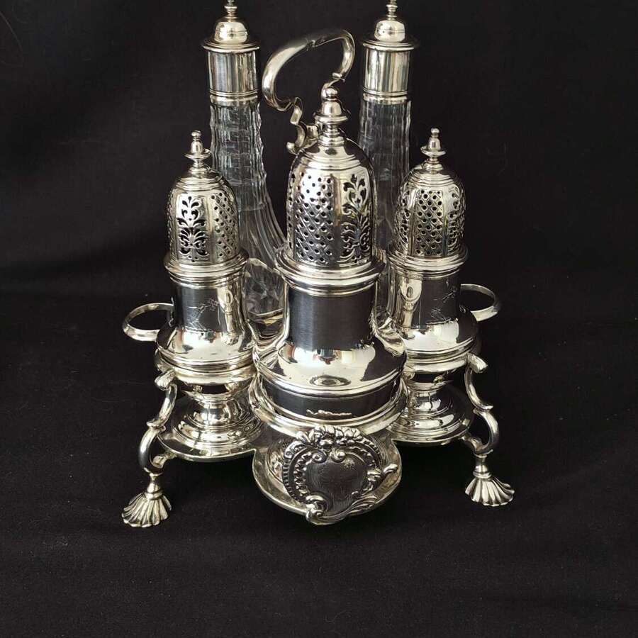 George II Antique Silver Warwick Cruet 1744
