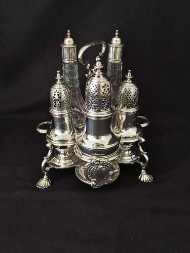 George II Antique Silver Warwick Cruet 1744
