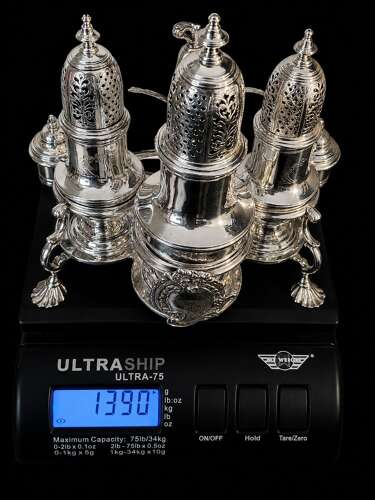 George II Antique Silver Warwick Cruet 1744