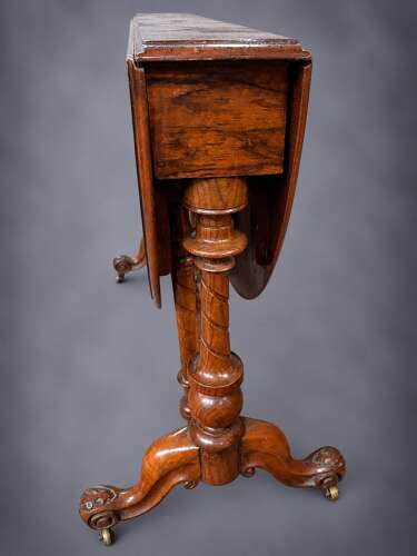 Antique Burr Walnut Marquetry Pembroke Table