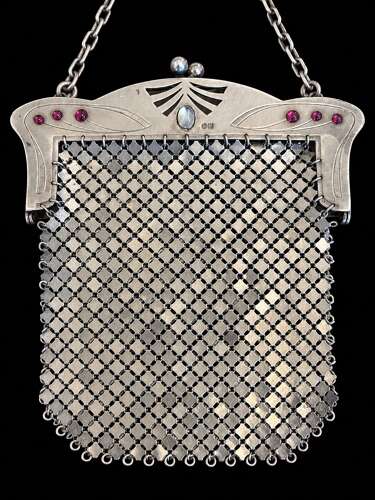 Antique Silver Mesh Evening Purse – Art Deco