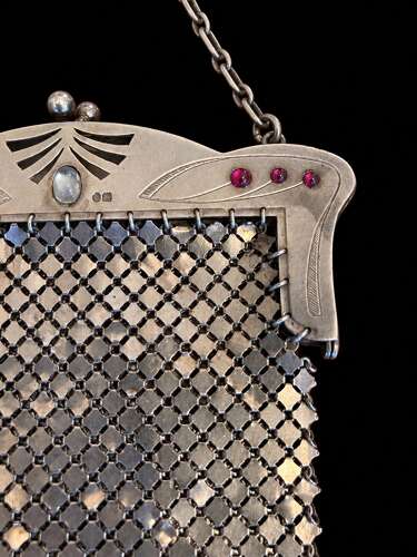 Antique Silver Mesh Evening Purse – Art Deco