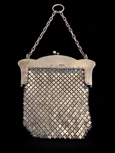 Antique Silver Mesh Evening Purse – Art Deco