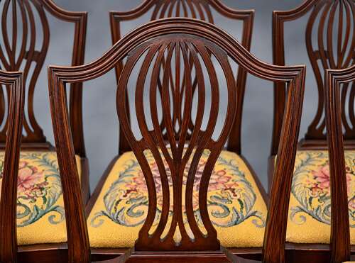 Set of Six Hepplewhite-Style Antique Dining Chairs
