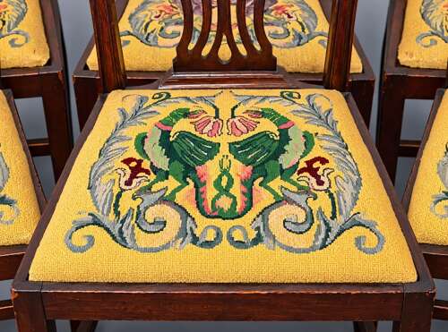 Set of Six Hepplewhite-Style Antique Dining Chairs